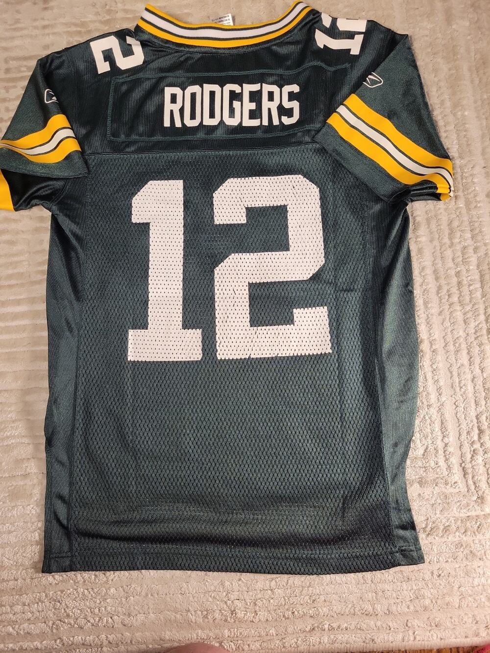 Reebok Aaron Rodgers Green Bay Packers Jersey Youth Size Medium 10-12 Football